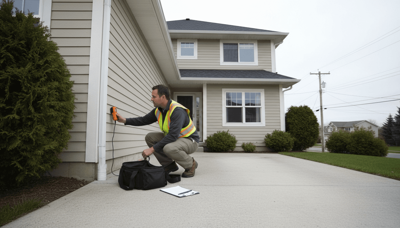 Professional home inspector conducting thorough property inspection